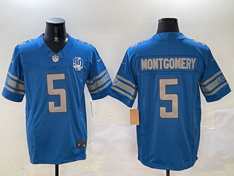 Men Detroit Lions #5 Montgomery Blue three generations 2024 Nike Limited NFL Jersey style 01022->detroit lions->NFL Jersey